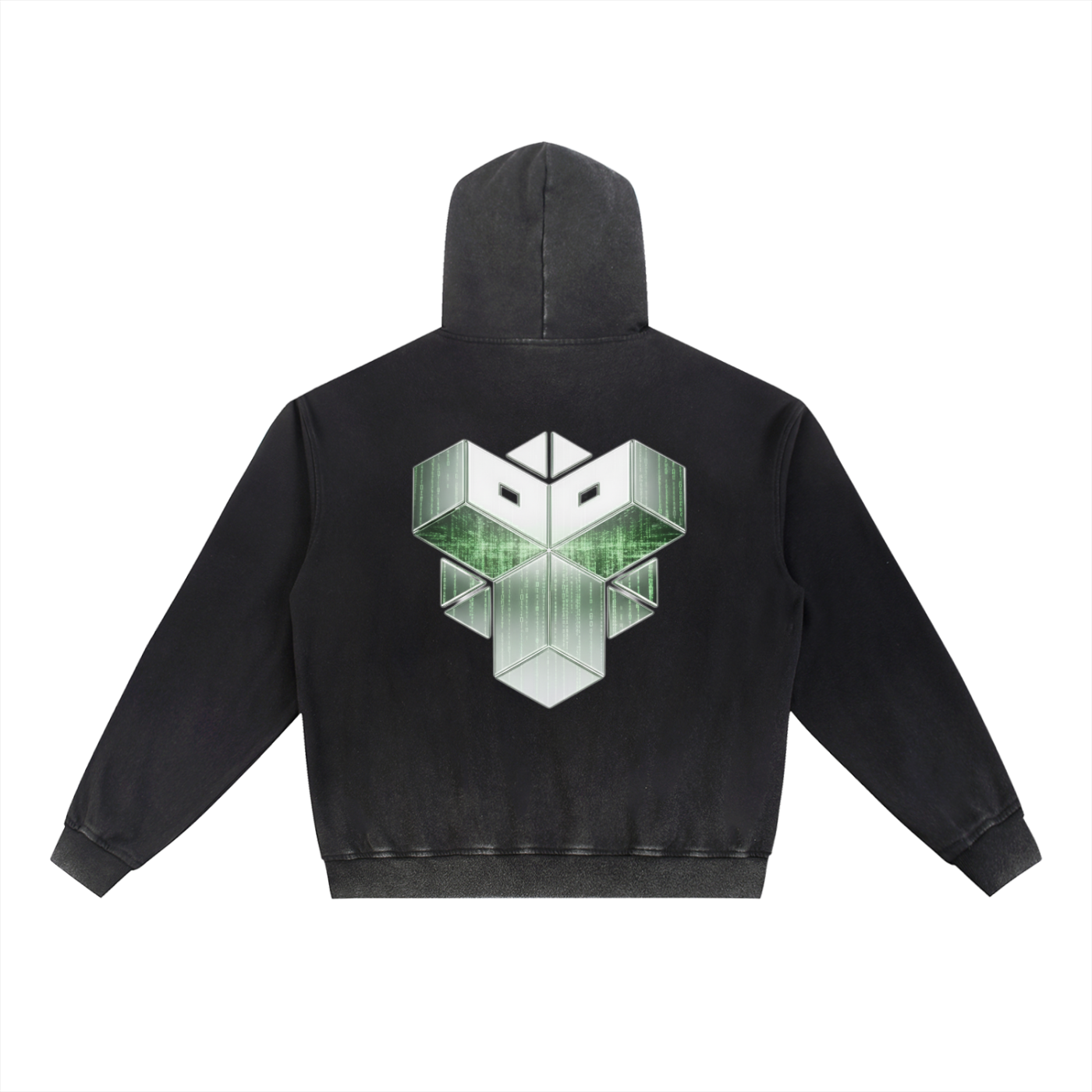 Vintage Washed Gradient Fleece Hoodie