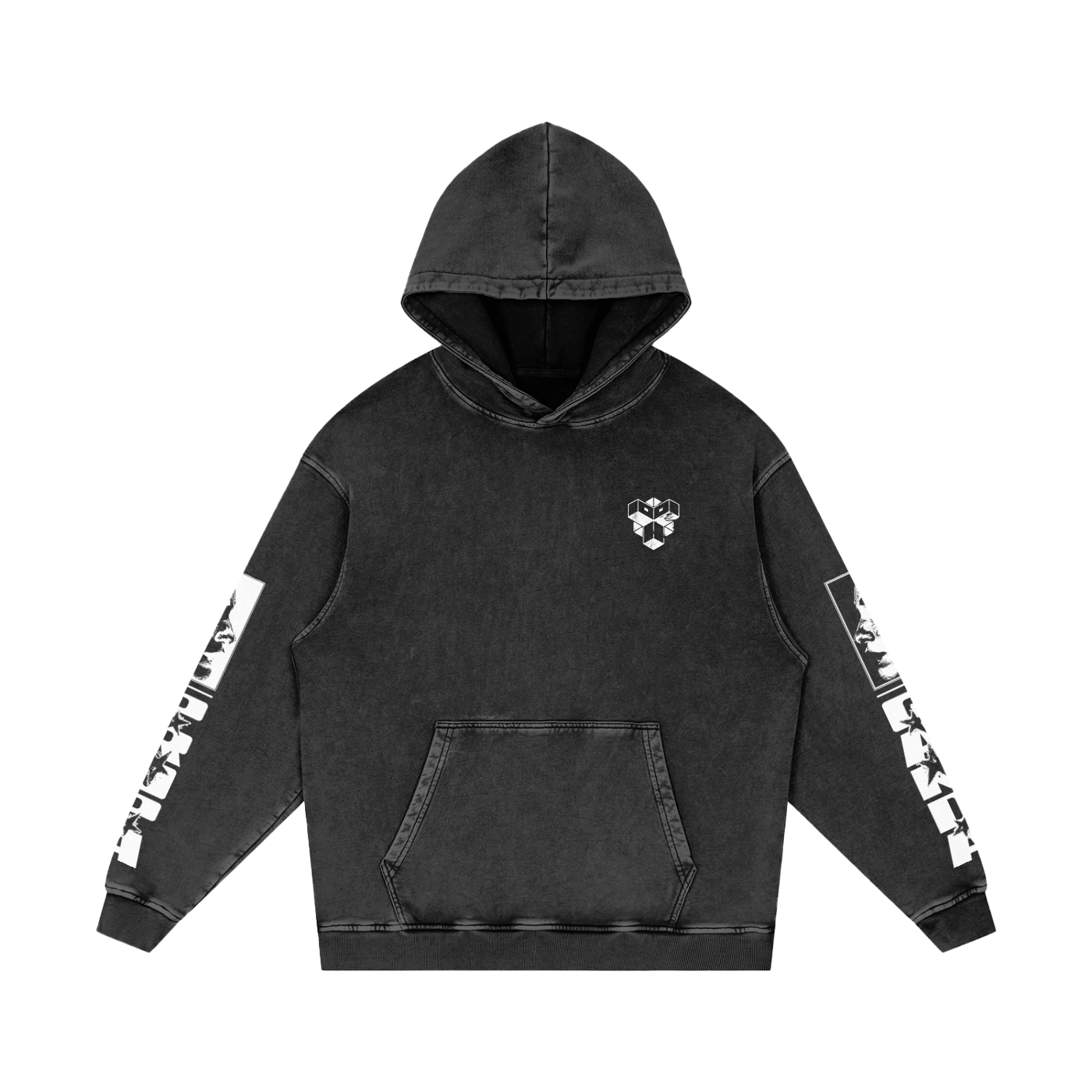 Snow Washed Loose Cotton Hoodie