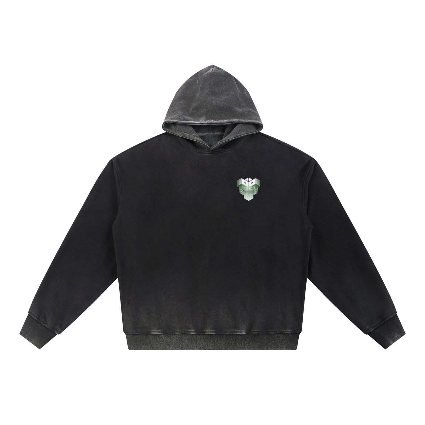 Vintage Washed Gradient Fleece Hoodie