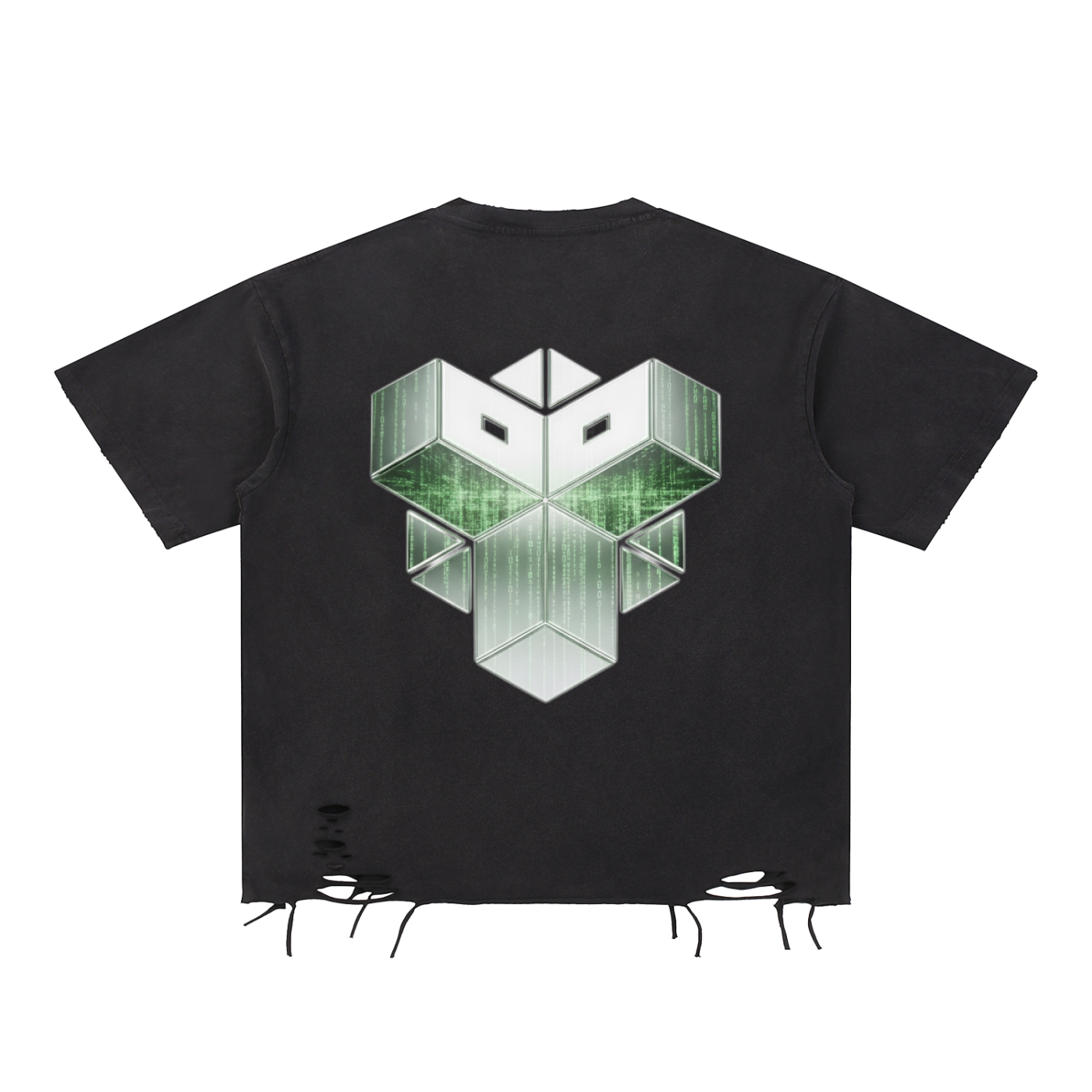 Snow Washed Raw-Hem T-Shirt