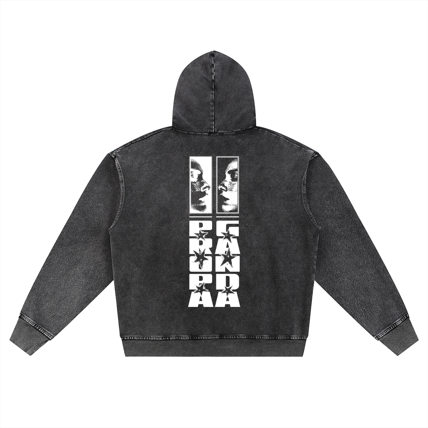 Snow Wash Oversized Zip-Up Hoodie
